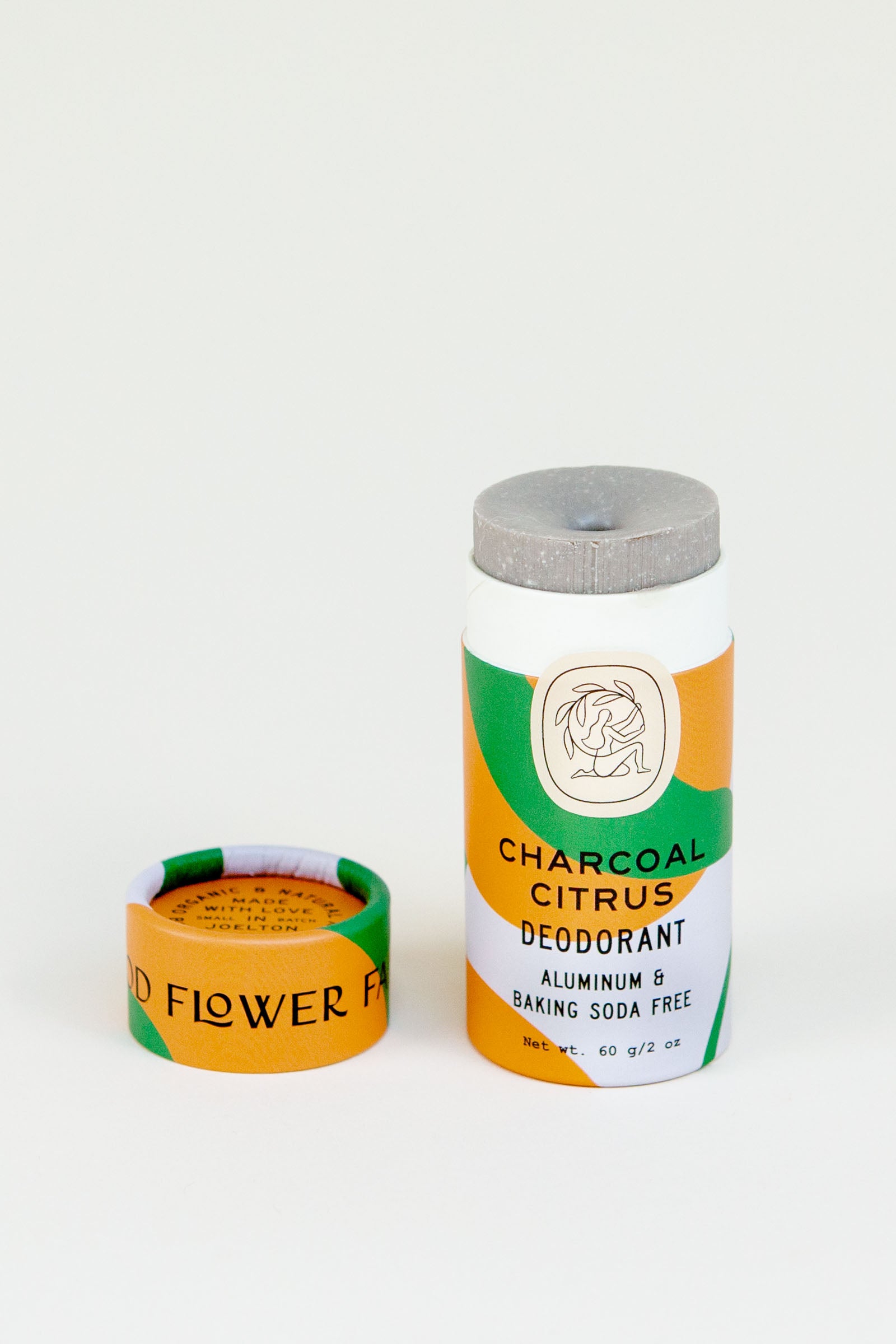 Charcoal Citrus Deodorant / 2.75 oz Biodegradable Plastic-Free Stick
