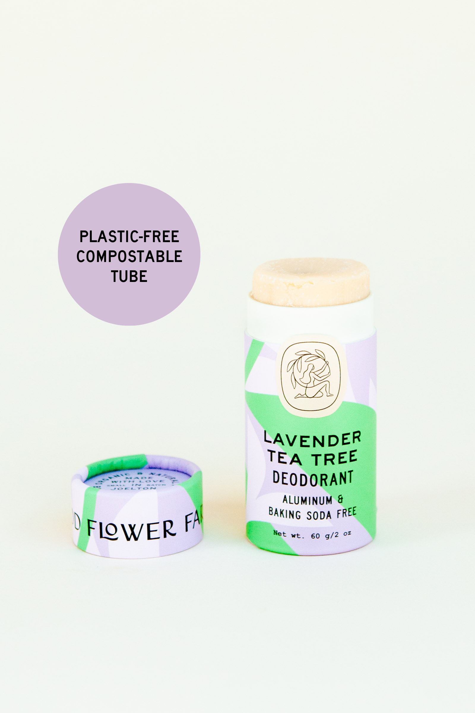 Lavender Tea Tree Deodorant / 2.75 oz Biodegradable Plastic-Free Stick: *Updated Formula*