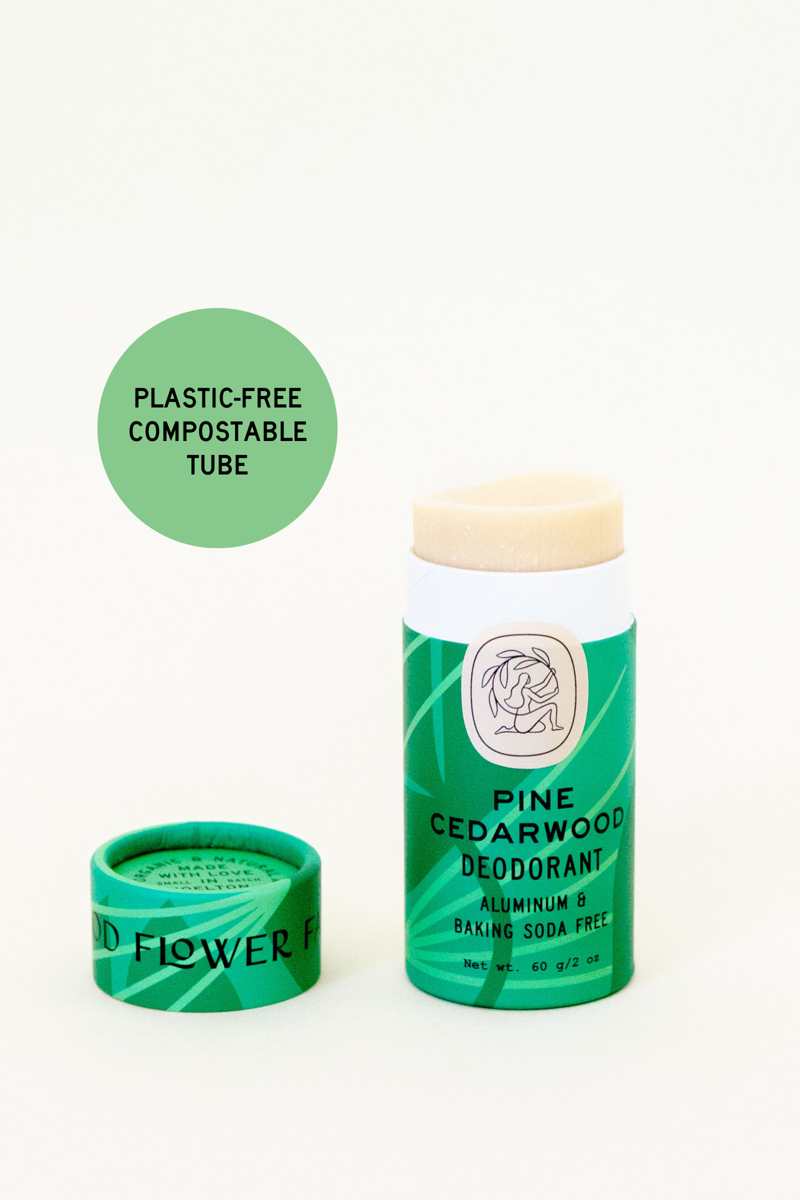 Pine Cedarwood Deodorant / 2.75 oz Biodegradable Plastic-Free Stick: *Updated Formula*